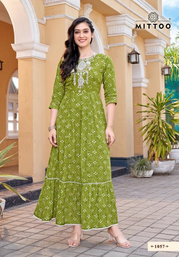 Mittoo Bindi Vol 2 Printed Rayon Designer Long Kurti Collection